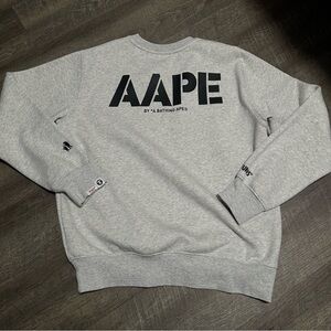 AAPE by A Bathing Ape Gray Crewneck Sweater